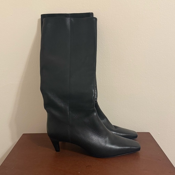 Reformation Remi Knee Boot in Black Leather - New Without Tags - Picture 1 of 5